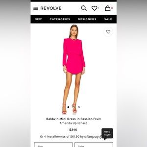Amanda Uprichard Baldwin Mini Dress (Color - Pink/Passion Fruit) (Size : S)